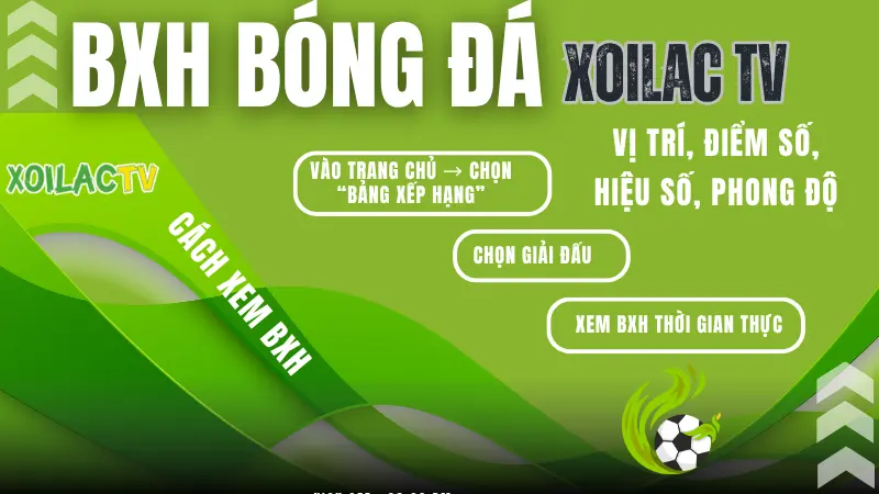 Hướng dẫn tra cứu bảng xếp hạng bóng đá nhanh chóng tại Xoilac TV